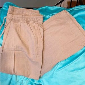 Old Navy tan linen pants